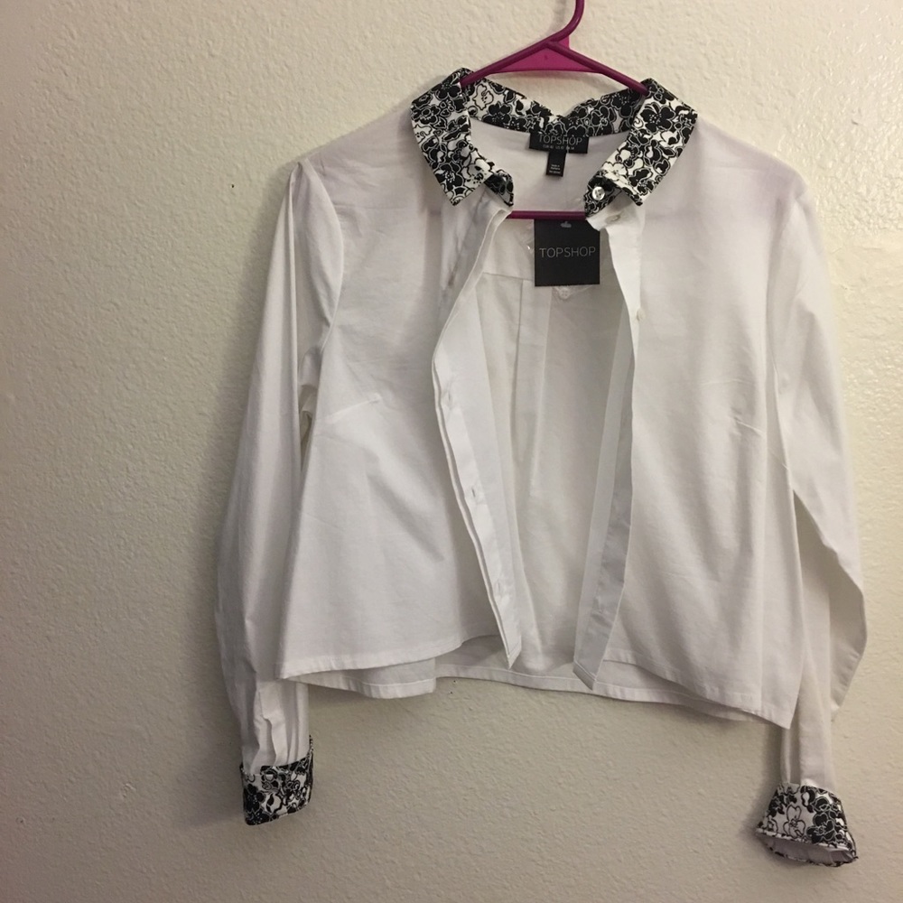 Contrast jacquard collar shirt